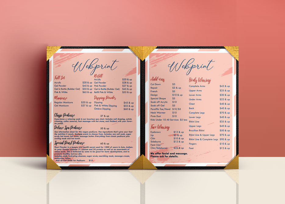 2 Page Menu 8.5x11 - 15