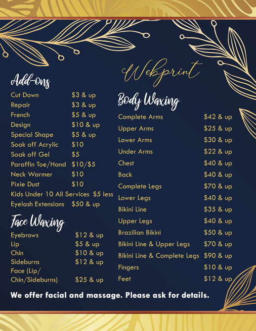 2 Page Menu 8.5x11 - 16