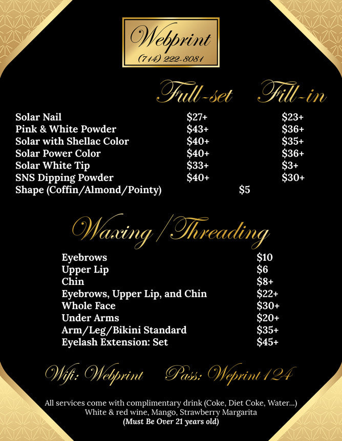 4 Page Menu 8.5x11 - 25