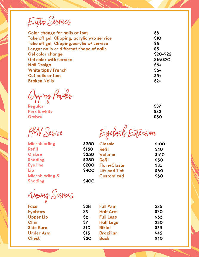 4 Page Menu 8.5x11 - 17