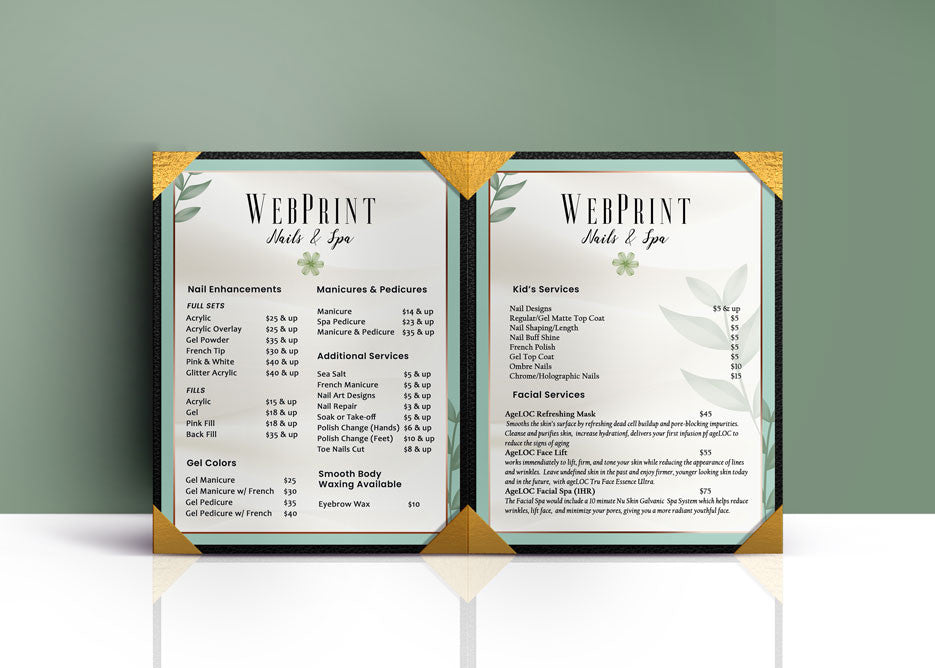 2 Page Menu 8.5x11 - 30