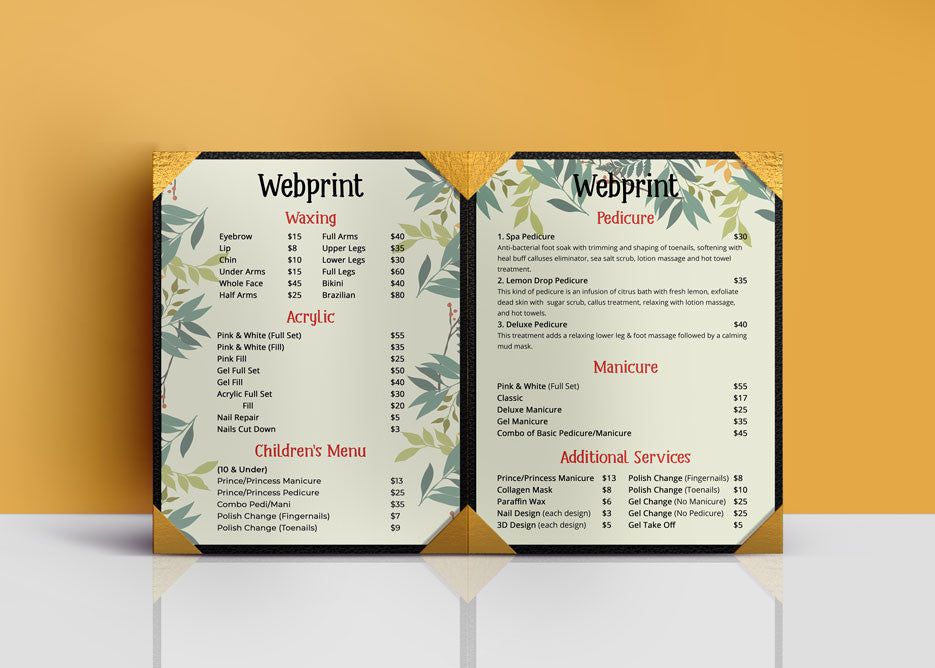 2 Page Menu 8.5x11 - 11