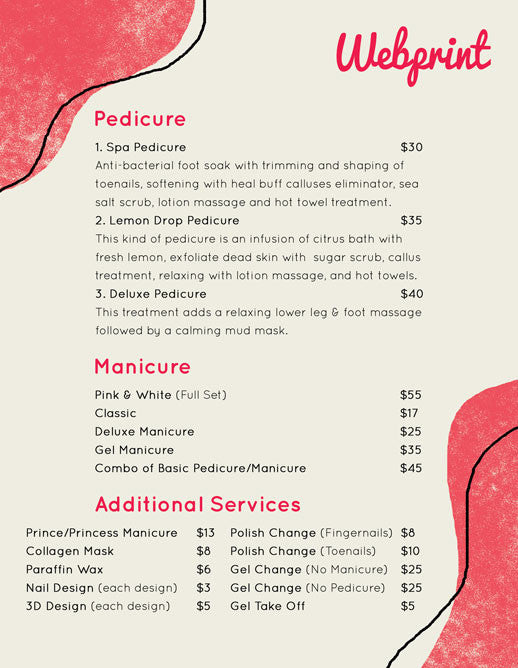 2 Page Menu 8.5x11 - 13