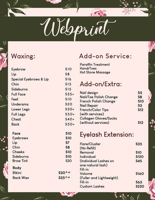 2 Page Menu 8.5x11 - 40