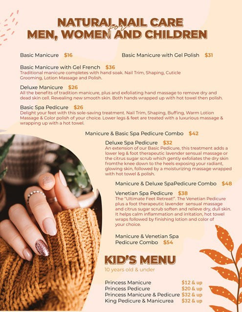 4 Page Menu 8.5x11 - 50