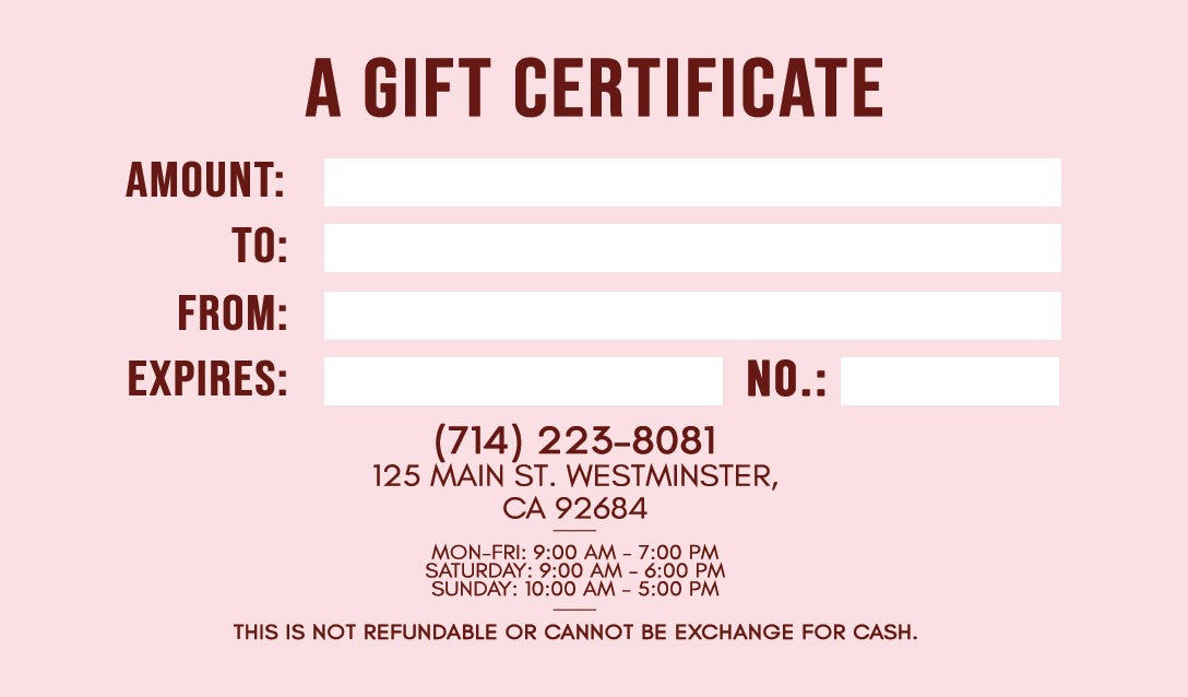 Gift Card Certificate - 04