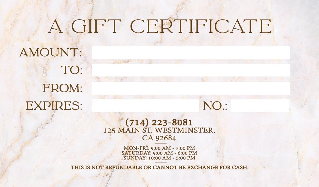 Gift Card Certificate - 06