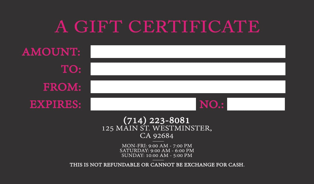 Gift Card Certificate - 07