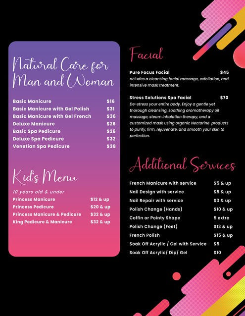 4 Page Menu 8.5x11 - 103