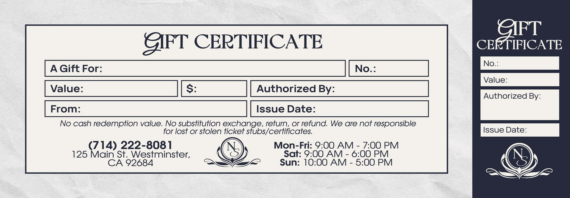 Gift Certificate - 181