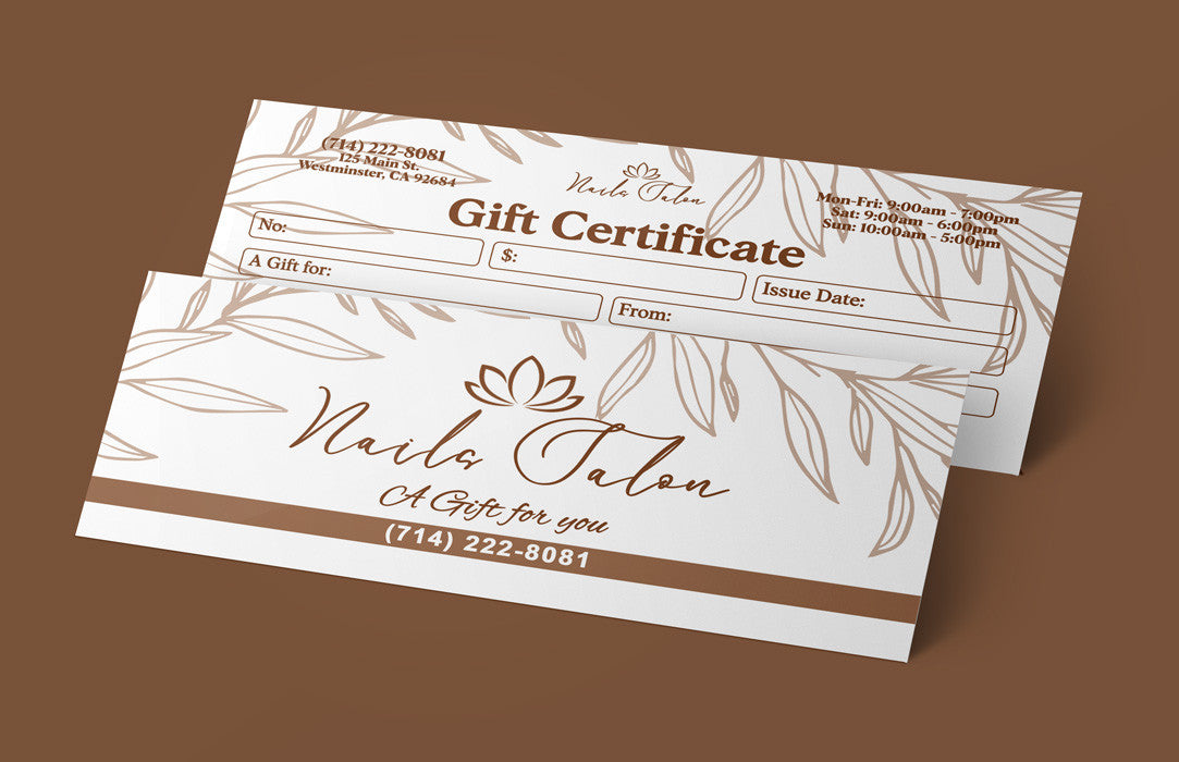 Gift Certificate without Stub - 01