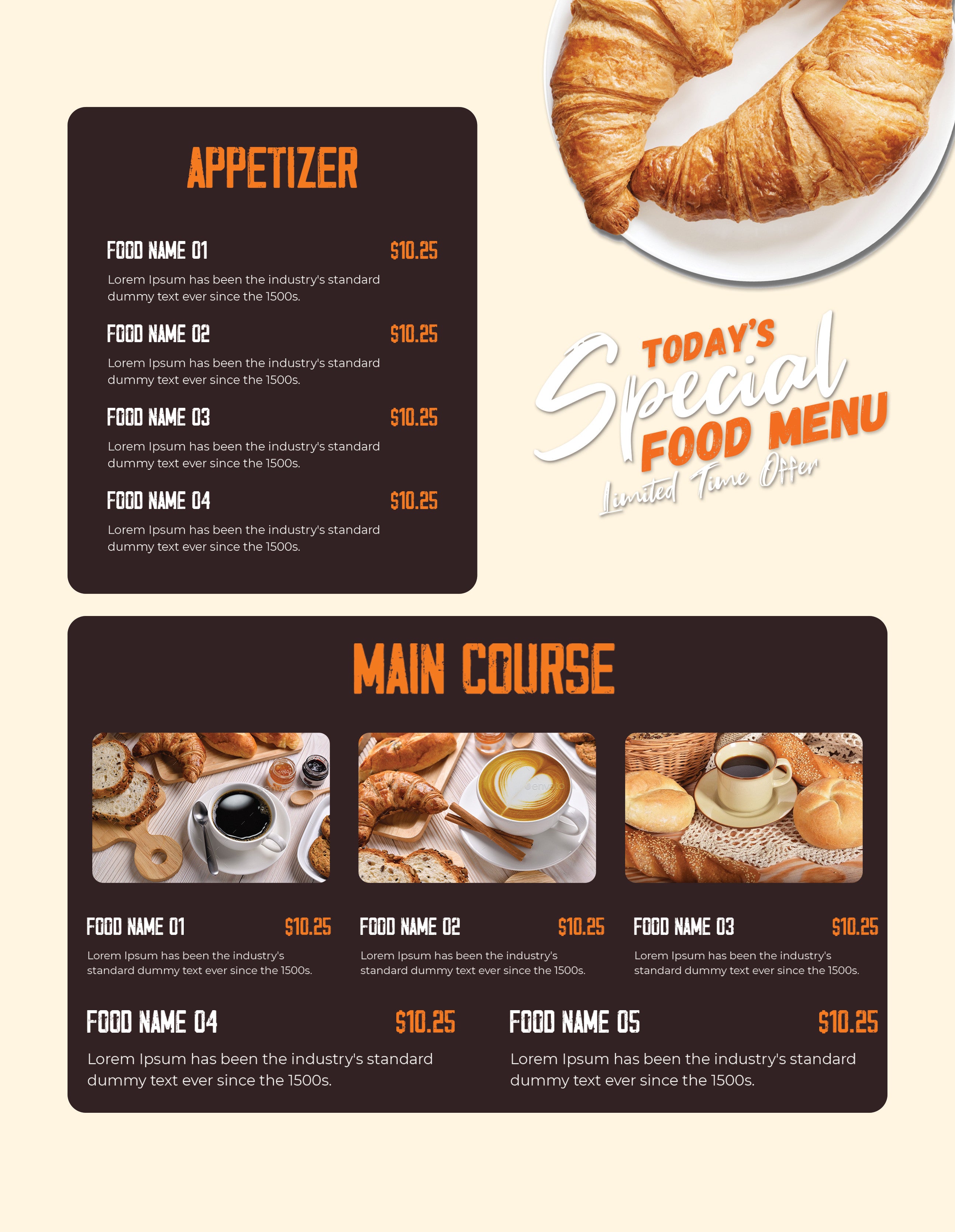 Restaurant 4 Page Menu 8.5x11 - 16