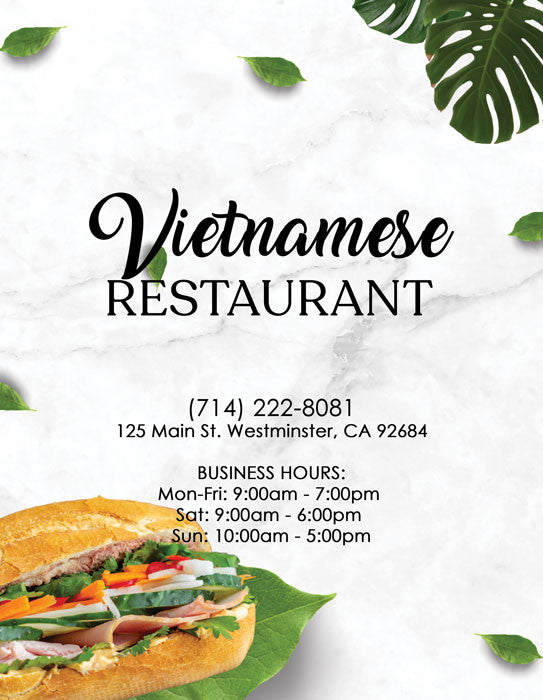 Restaurant 4 Page Menu 8.5x11 - 30