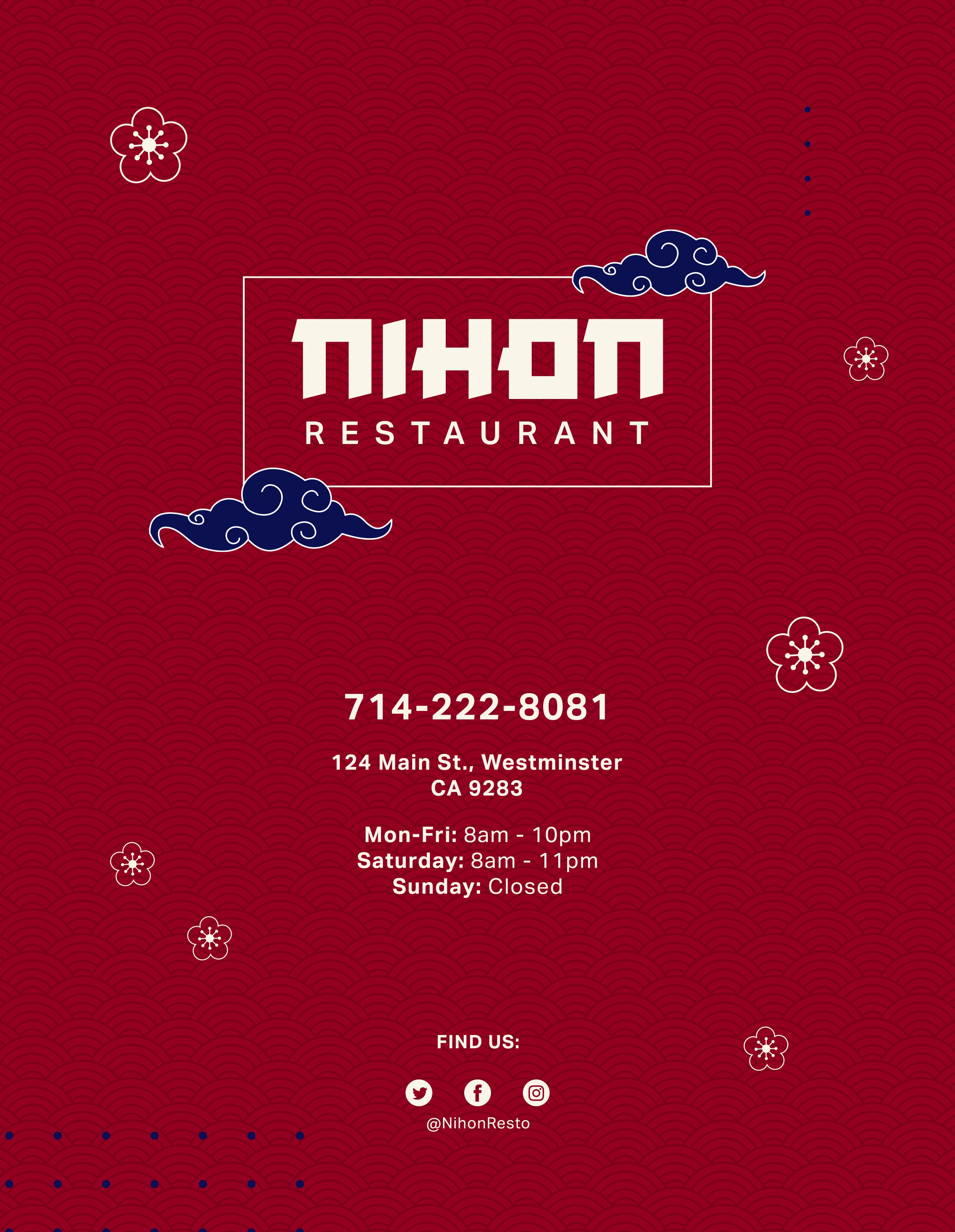 Restaurant 4 Page Menu 8.5x11 - 55